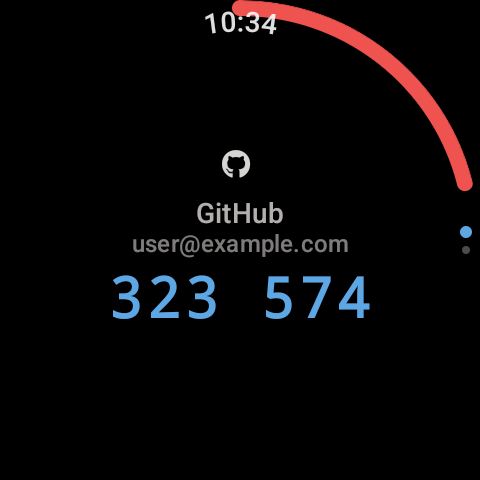 TwoFac Wear OS Account Screen