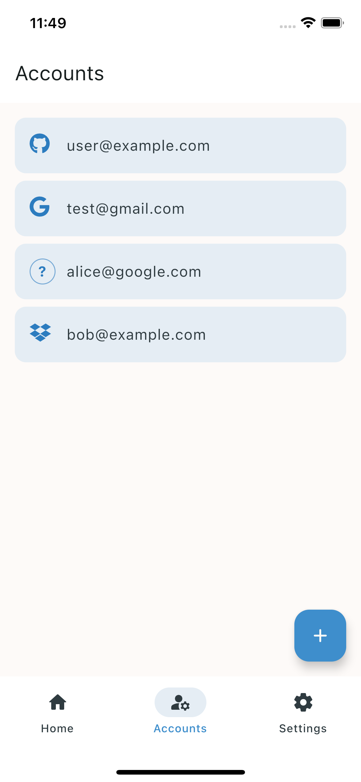 Accounts List